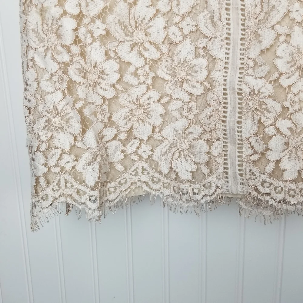 Adelyn Rae NWT Womens Lace Overlay Top Size Large Romantic Cottagecore Prairie - Picture 8 of 10
